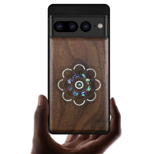 Coque Google Pixel 7 Pro antichoc protégeant l'appareil photo avec dos en bois
