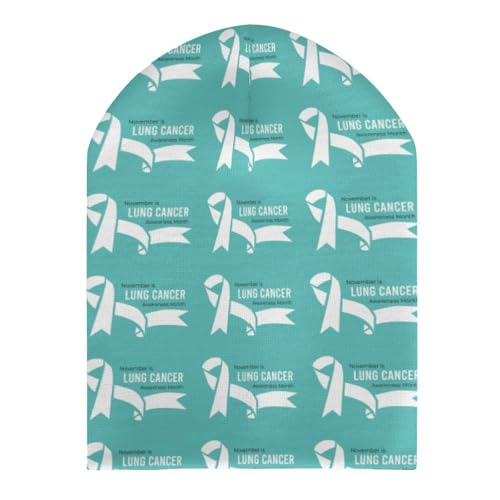 November is Lung Cancer Awareness Month Kids Beanie Hat for for Girls Boys Children Cap Winter Knitted Chemo Cancer Headwear Accessories Gifts Decoration Black3