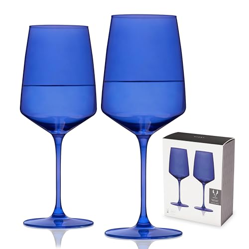 Verres à vin colorés Viski 650ml : l'éclat du bleu pour vos tables