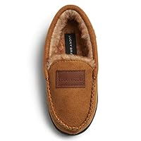 Lucky Brand Boy's Micro Suede Fuzzy Lined Moccasin Slippers for Kids