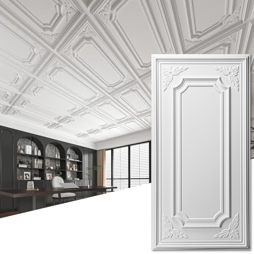 Art3dwallpanels Drop Ceiling Tiles 2x4 Ft 12 Pack White