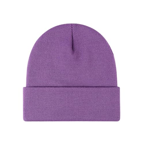 Image of Beanie for Men Women Warm Winter Hat Windproof Thick Knitted Cuffed Unisex Skull Cap