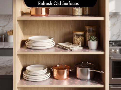 Image of Porslin Shelf Liner for Kitchen Cabinets & Drawers, 45cm x 5m Non-Adhesive Waterproof EVA Mat, Non-Slip Washable & Food-Safe Liner with Modern Pattern for Cupboard, Refrigerator, Dresser Wardrobe SL09