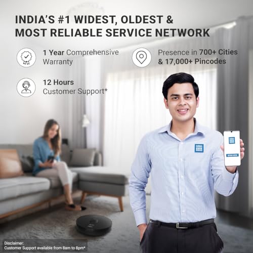 Eureka Forbes SmartClean Vac N Mop Easy Robotic Wet & Dry Vacuum Cleaner | NextGen Gyro 2.0 Navigation | 2000 Pa Powerful Suction | 3-Hour Runtime... - Image 3