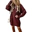 Wine Red Cable Sweater Dress