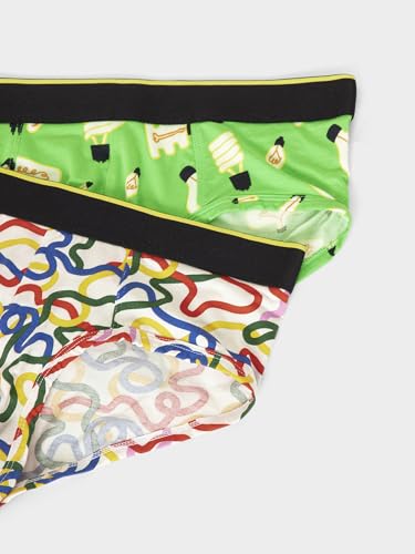 Image of Bummer Men's Printed Micro Modal Briefs Underwear | Ultra Soft & Breathable | Combo Pack of 2