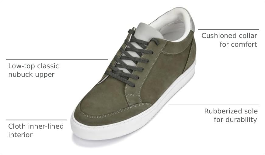 Image of CALTO Men's Invisible Height Increasing Elevator Shoes - Lightweight Lace-up Casual Sneakers - 3.2 Inches Taller