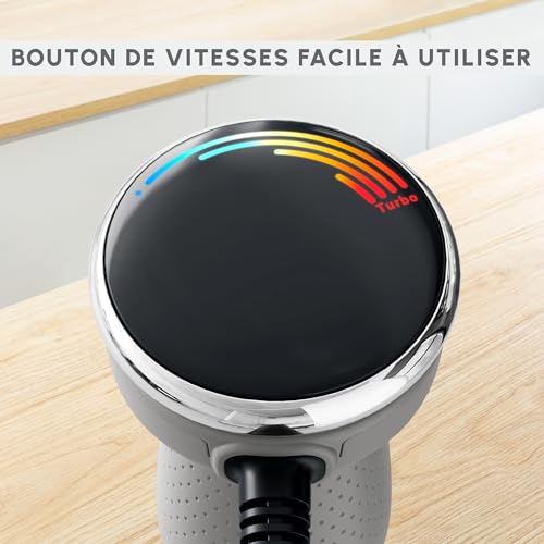 Moulinex Mixeur plongeant Technologie de lames Powelix Mode silencieux 20vitesses Lames pour glace pilée Mode turbo Pare éclaboussures Hachoir Quickchef+ DD67EB10 - vue 5