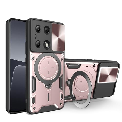 Lucyliy Compatible with Xiaomi Redmi Note 13 Pro 4G Phone Case Cover [with Tempered Glass Screen Protector] Pink