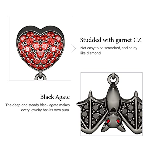 Image of GNOCE Witch Cauldron Pendant Charm,S925 Sterling Silver with Ruby Gemstones Dangle Charms Bead For Bracelets /Necklace Jewelry Gift For Women Girls Wife Daughter