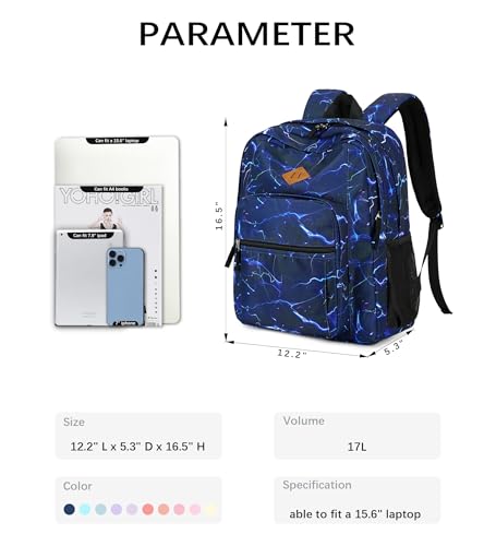 Image of abshoo Teen Girls Solid Color Backpack For School Boys Water Resistant School Bag (Lightning Navy)