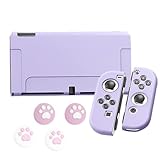 Switch OLED Switch 有機ELモデル ジョイスティックカバー スイッチケース アナログスティックカバー 4ｘ猫爪肉球 Joy-Conカバー 全面保護ケース 耐久性 TPU素材 キズ防止 衝撃吸収 着脱簡単 擦り 取り外し可能 指紋防止 可愛い (パープル)