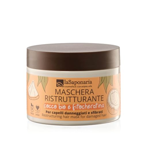 La Saponaria | Mascarilla Reestructurante para Cabello Dañado con Coco Bio, Fitoqueratina y Proteínas de Trigo | Nutrición intensa | 150 ml