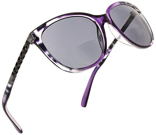 Fiore Cateye Bifocal Reading Sunglasses Readers for Women [Purple, 2.75]