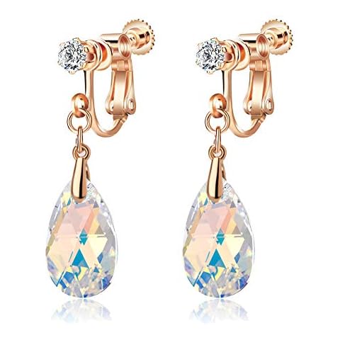 Teardrop Crystal Drop Clip-On Earrings Cover