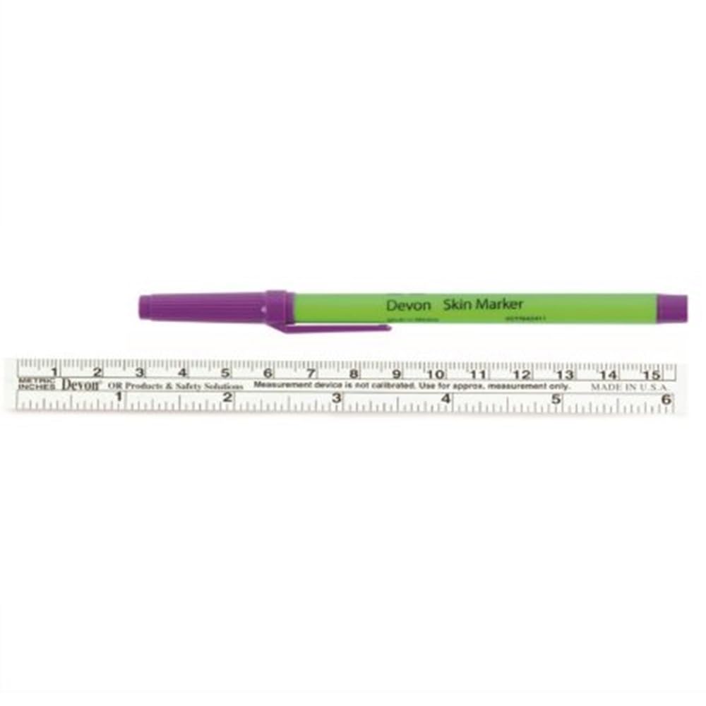 Covidien 31145942 Devon Surgical Skin Marker, with Ruler Cap and Fine Tip (Pack of 25)