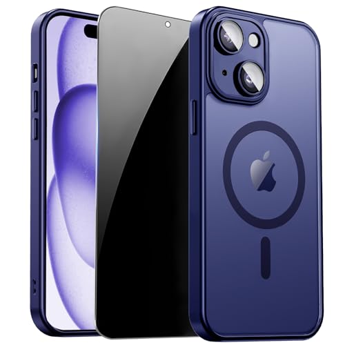 Image of for iPhone 15 Plus Case with Privacy Screen Protector, Blue