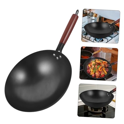 Wok de Hierro con Mango de Madera Antiadherente 10 pulgadas miniatura 7