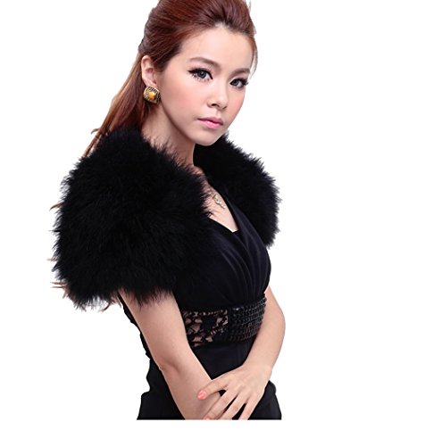 Real Ostrich Feather Bridal Shawl Cape Fluffy Wedding Party Only Fit Less Than 40cm Shoulder Width