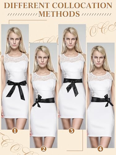 Women Leather Wrap Belt Obi Waist Fashion Tie Belt PU Sash for Dress Coat 1.85 Wide3