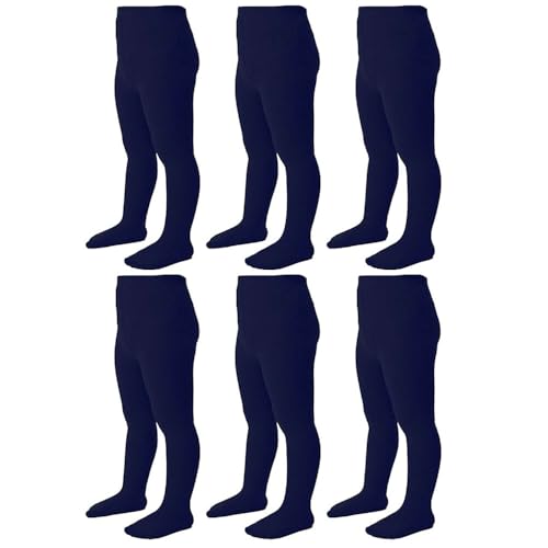 6pk Ballet Tights Footed Stockings Girls Dance Toddler Uniform Navy Medium 4-6 Kids Girls Ultra-Soft Kids Super Elasticity School Dress Cotton Tights 4-6 Years Old Girl Tights Dance Student Tights