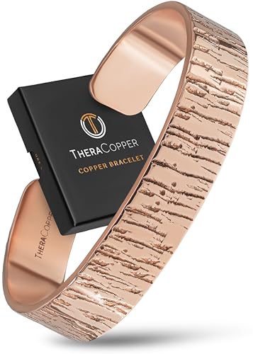 Image of TheraCopper Pure Copper Bracelets for Women & Men, Cuff | 100% Real Copper Bracelet for Men & Women - Raw, Solid & Uncoated, Authentic Tibetan Handmade Jewelry, Adjustable Cuff Bangle