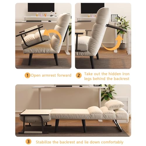 Canapé-lit convertible de salon structure métal pour couchage chambre - 8
