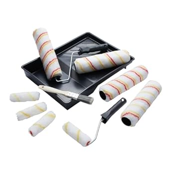 Foto di Fit For The Job Set di rulli per pittura a emulsione definitiva da 12 pezzi, 4 x 9 pollici + 4 mini rulli per pittura, cornici, pennello da 1 pollice e vassoio per pittura