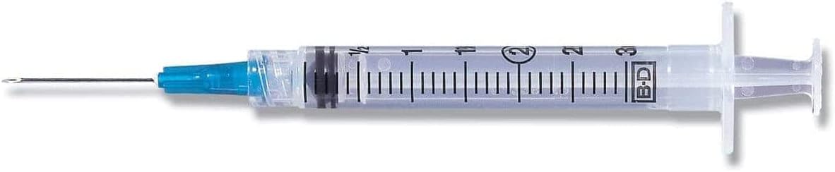 BD Emerald Syringe with Needle 3ml, Box of 100