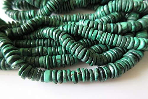 Collier en Malachite Naturelle Heishi LKBEADS de 6,5 à 10mm pour Création de Bijoux Unique