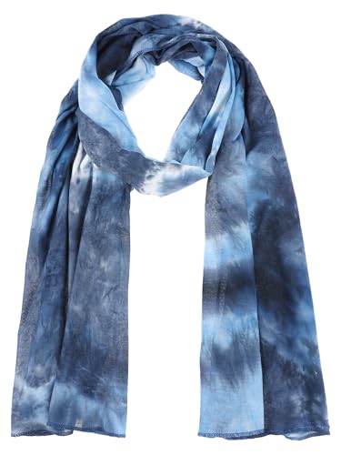 Women's Tie-Dye Modal Stretch Jersey Scarves, Soft Hijab Head Scarf Wraps Shawl for Muslim All Seasons