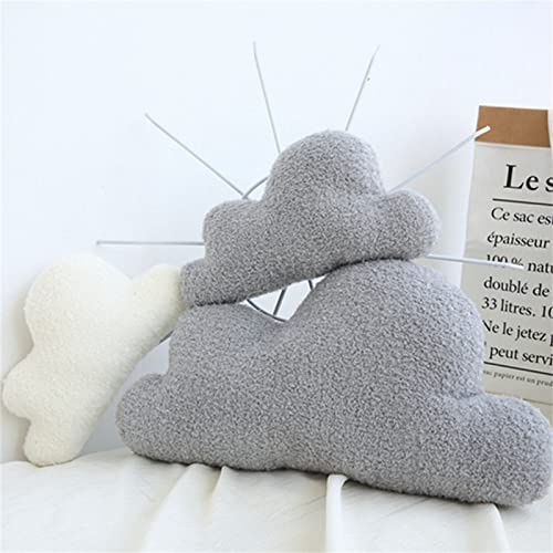 TROYSINC Wolken Kuscheltier Kissen Plüschtier Plüsch Dekoratives Kissen Stoff Plüschkissen Geburtstagsgeschenk für Kinder, Decor Kinderzimmer Zuhause Schlafzimmer (Weiß,38 x 22 cm)