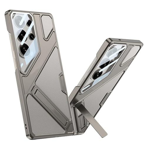 For Samsung Galaxy S26 Ultra�p�X�����P�[�X�A�L�b�N�X�^���h�t�����U�[�N�[���t���X�gPC�J�o�[�A���h�~���ȃV�F��&�J���������Y�t�B����(Titanium gray)