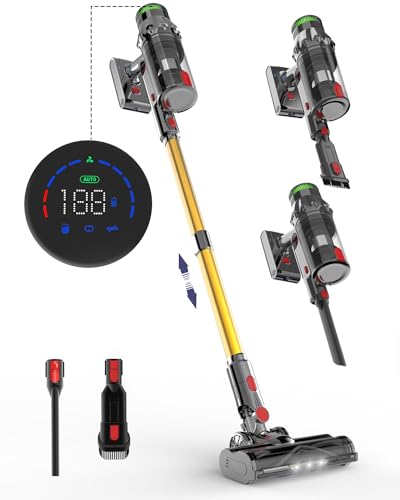 Cordless Vacuum Cleaner, Vacuum Cleaners for Home, 50KPA 500W Stick Handheld Pet Hair Hardwood Floor Vac, High Power Hand Held Rechargeable Battery Portable Household Lightweight Vac, C11 Gold