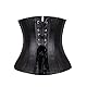 Damenkleid mit überbrustkorsett, Bustier, Basque-Korsett aus Kunstleder, mit Spitze, geschnürt Gr. XXXXXL, Black New