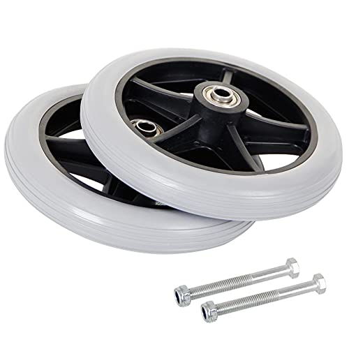 Roulette de fauteuil roulant médical robuste et pneu gris injecté de 7 pouces