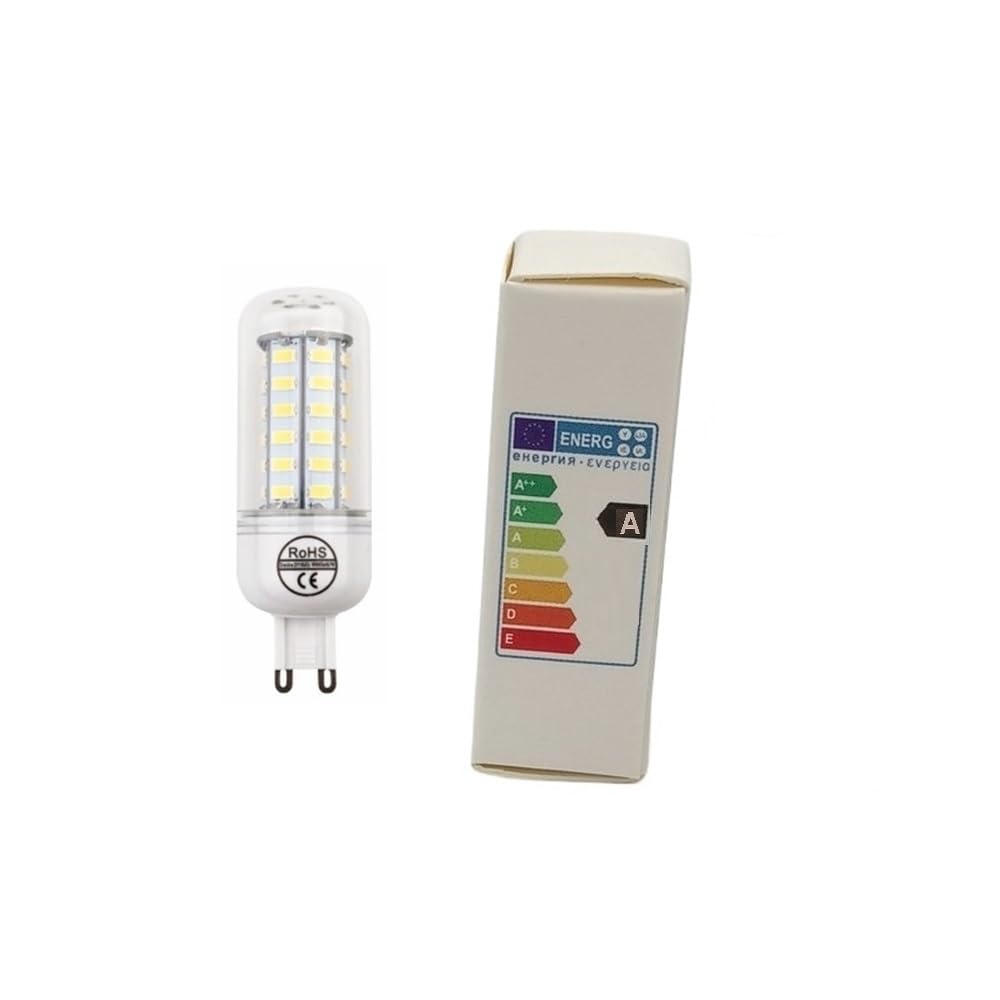 HHF Illuminazione domestica, Confezione da 6, Lampada a mais LED AC220-240V 7W G9 69-5050SMD Lampadario a candela bianco caldo/freddo(Warm White)