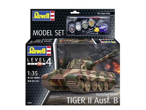 Revell Model Set 63249 Tiger II Ausf. B Tank 1:35 Scale Unbuilt/Unpainted Plastic Model Kit with Accessories - Image 2