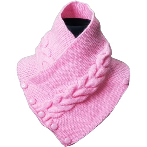 iSOFT Woolen Hand Knit Winter Scarf - Gifts For Mom Wife Girl Cozy Stylish Short Wool Chest Neck Warmer Scarves Cold Weather Cowl Handmade Collar Rectangular Chunky Wrap Soft Knitted Fashion Accessor