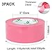 BOMEI PACK Pink Packing Tape with Dispenser, 2.6 Mil 1.88 Inch x 110 Yards, 3 Refills Rolls Color Pink Box Tape for Moving, Shipping and Packaging