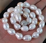 20'' Genuine Natural 10-12mm White Akoya Cultured Pearl Necklace Magnetic Clasp