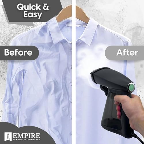 مراجعة Empire Clothes Steamer 1640 واط: بخّار ملابس خفيف وسريع مع خزان 260 مل للسفر - الصورة 2