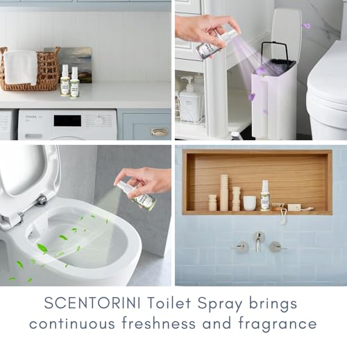 Image of SCENTORINI Toilet Spray for Poo Odor Eliminator, Bathroom Spray 6 Pack | 2 Lemon & 2 Lavender & 2 Mint, 6 oz Toilet Odor Elimination Travel Size, Air Freshener Spray for Poop, Travel and Pockets