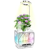 Indoor Growing System with Grow Light & Humidifier – Aeroponic Desktop Planter, Clear Root View, RGB Ambient Light – for Herbs, Greens, Mushrooms