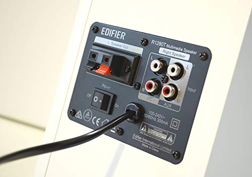 Edifier R1280T Active Bookshelf Speakers 2.0, Dual RCA Input, 42W RMS, 55Hz–20kHz, 4" Drivers, 0.5" Tweeters, Bass Reflect Port, with Wireless Remote, Wood Enclosure, White - Image 6