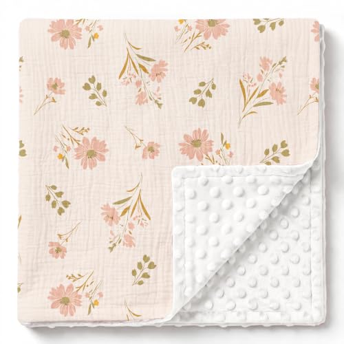 Image of GLLQUEN BABY Muslin Baby Blankets for Girls & Boys, 2-Layer Toddler Blanket