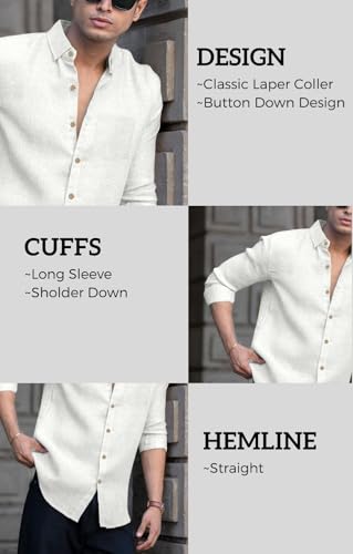 Image of Men Linen Cotton Full Sleeve Shirt for man | Mens Casual Shirt |Shirts for Men Stylish | Men Shirts | Casual Business Party Festival Regular Fit