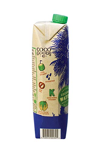 CocoGoodsCo Vietnam Single-Origin 100% Organic Coconut Water, Non-GMO, Never from Concentrate (33.8 fl. oz/1 liter, 6 pack)