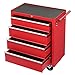 Pinikuyiro 4-Drawer Rolling Tool Chest w/Lock & Key, Tool Storage Cabinet with Wheels, Top Cushion & Drawer Liners, Tool Organizer Box for Garage, Warehouse & Repair Shop, Red