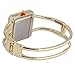 Blekon Collections Womens 30mm Square Elegant Metal Cuff Bangle Fashion Watch (Gold)
